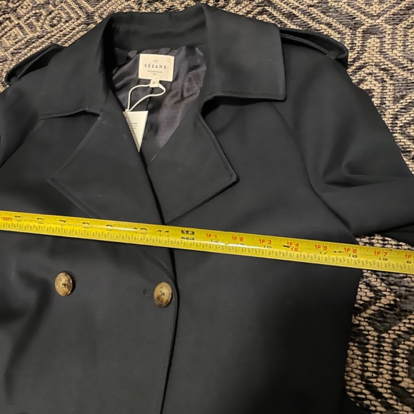 NWT Sezane Scott Trench Marine Navy Size EU 36/ US 4 - Picture 6 of 9